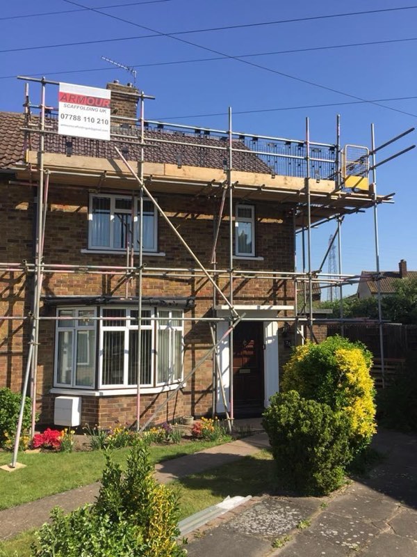 Armour scaffold on a job relevant to homeowner