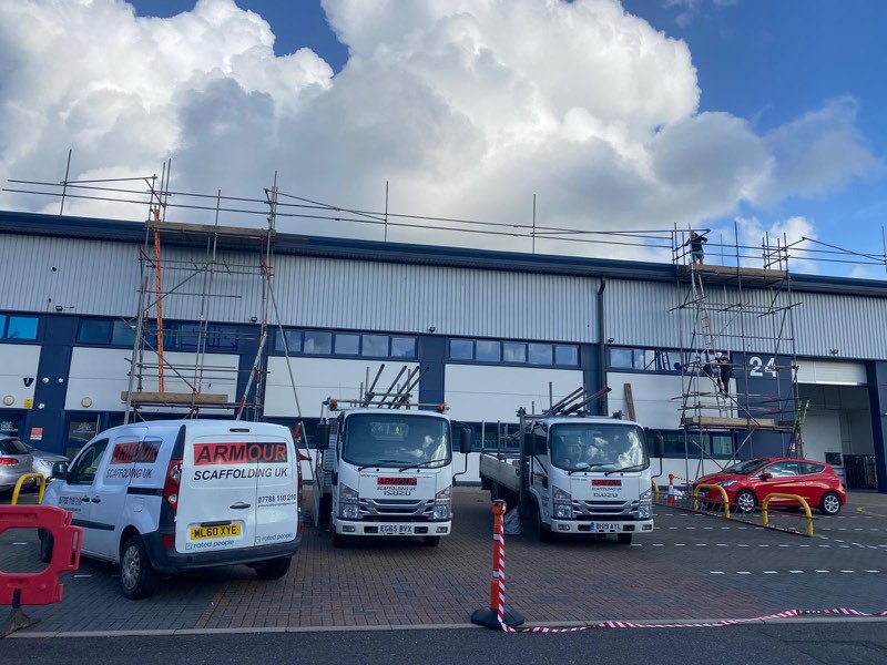 Armour scaffold on a job relevant to commercial contractor